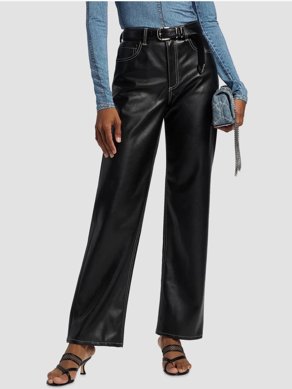 NWT rag & bone Shea Faux Leather Straight